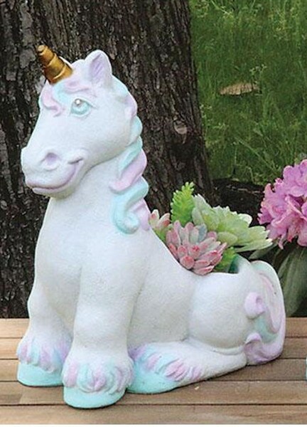 High End Stone The Unicorn Garden Statue Planter Opal Cement Sculptures